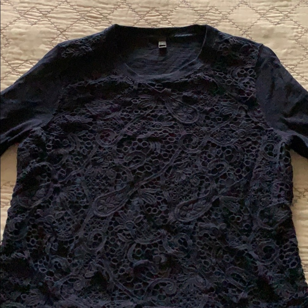 Navy blue lacy top